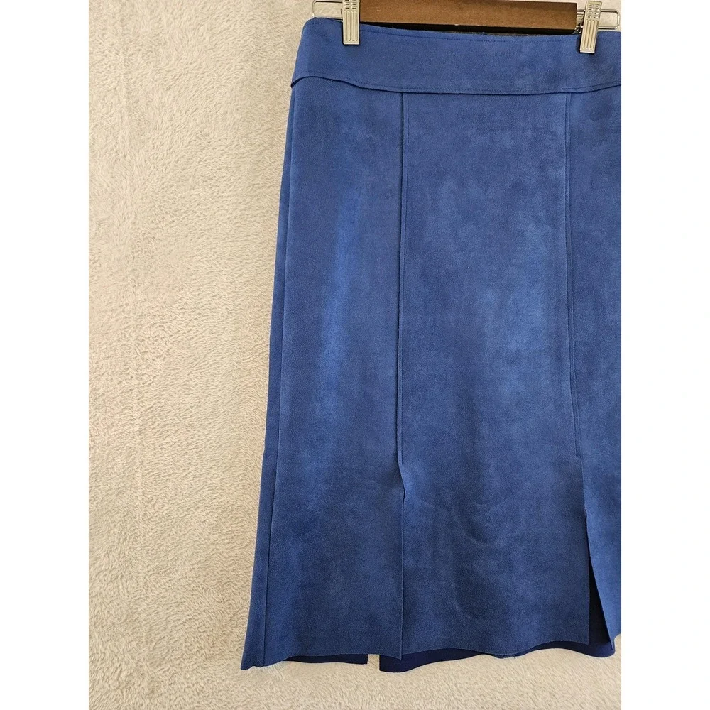 Mignon Doo‎ Skirt NWT Womens Small Faux Suede Lined Career Midi Split Front